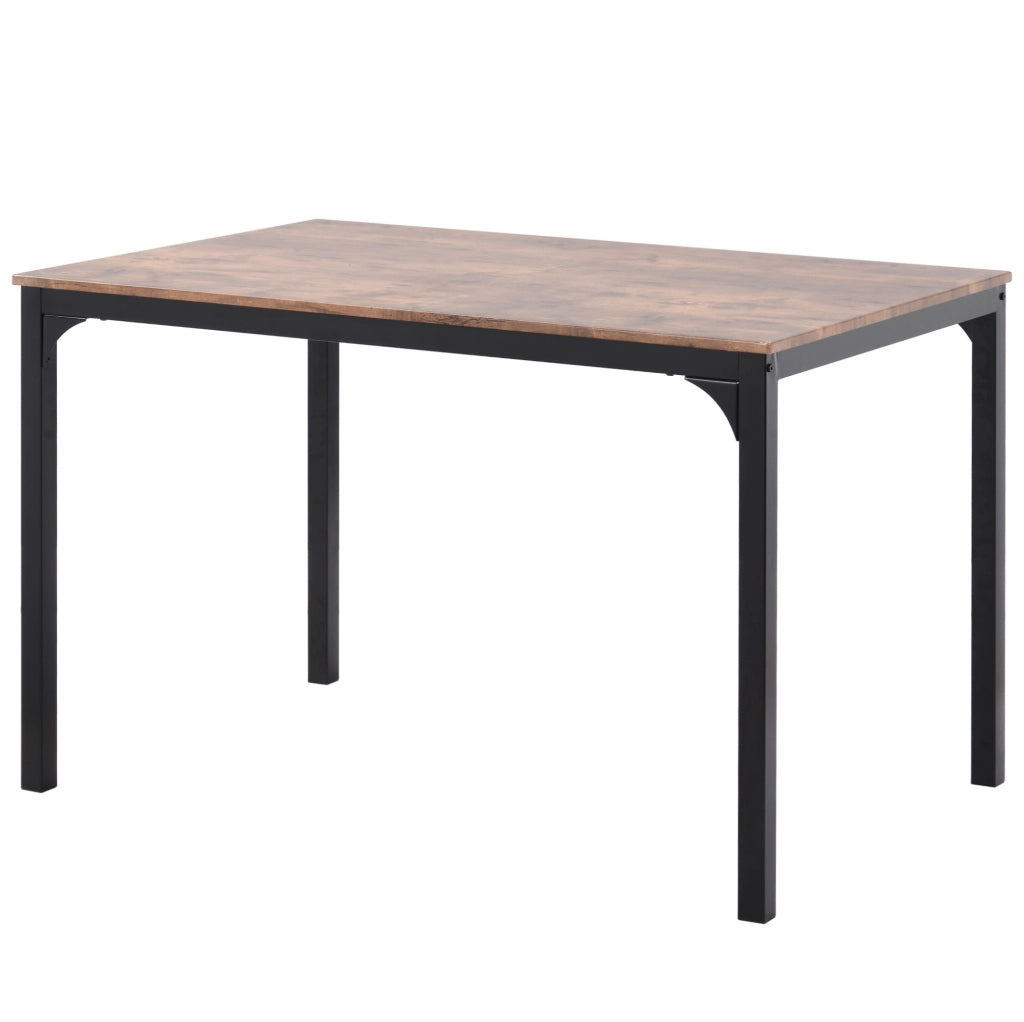 Gruppo da pranzo 108x65x75 cm con piano in pannello truciolare e struttura in metallo; marrone