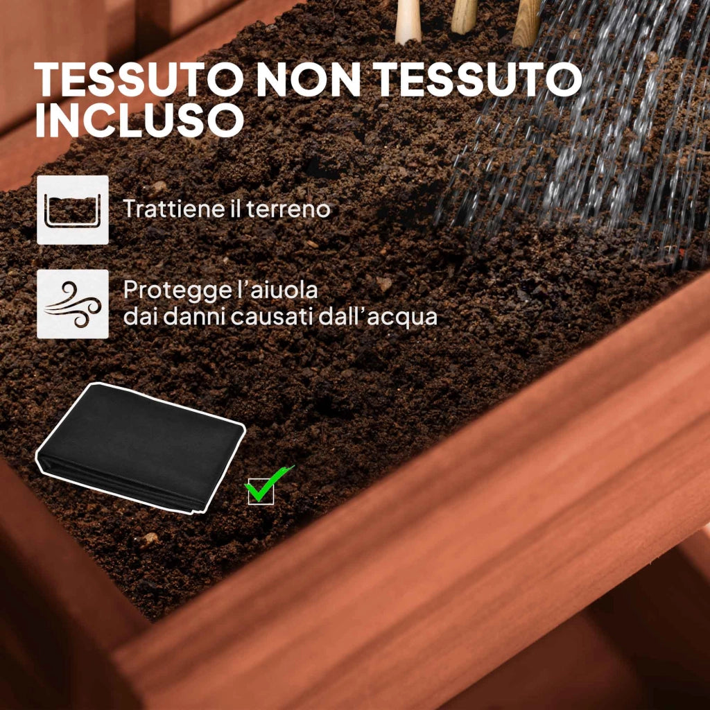 Fioriera Verticale con Vasi ¨C zephmum ¨C Legno Abete Marrone 60x16x80