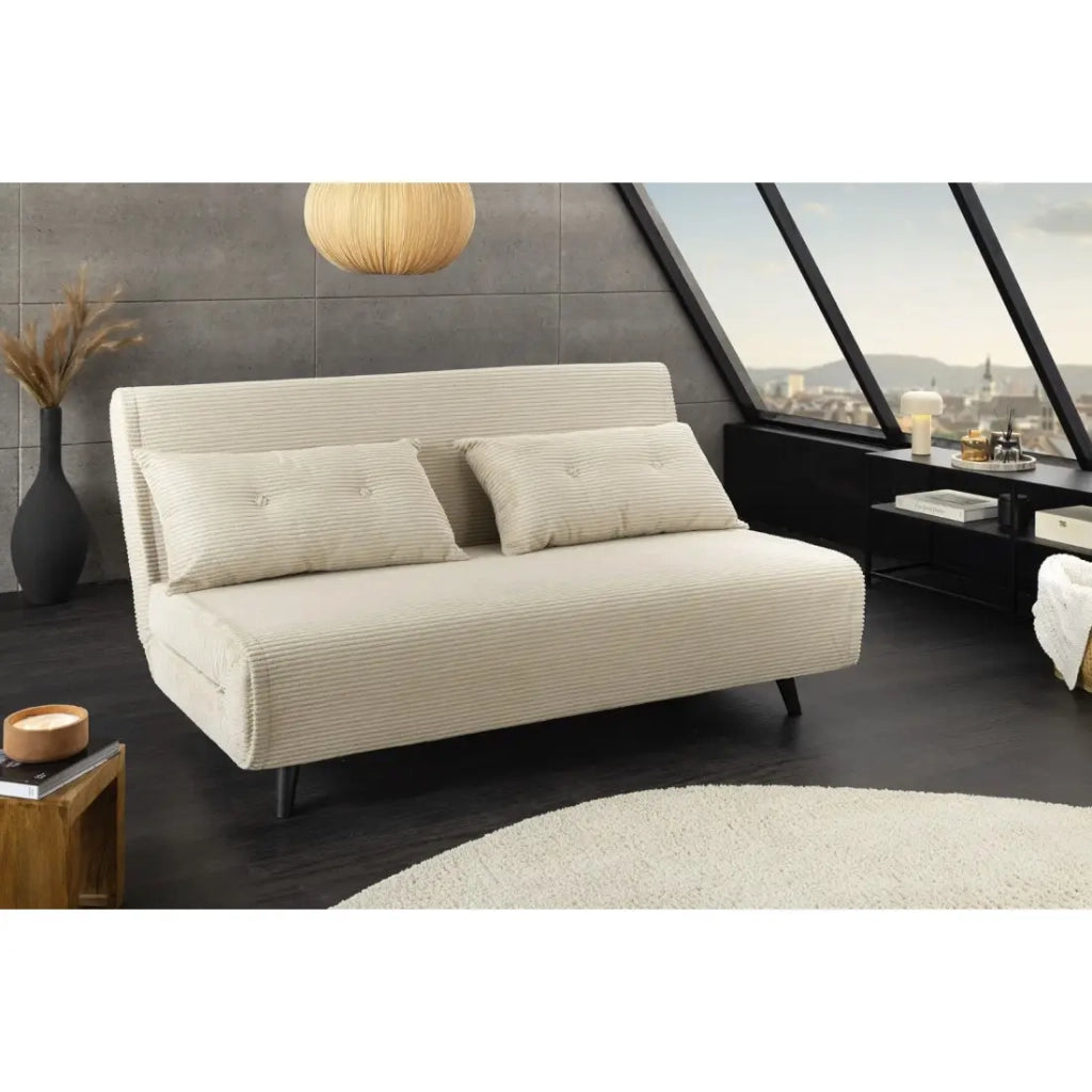 Divano trasformabile retto PRESTO bianco beige – Divano letto 2 posti