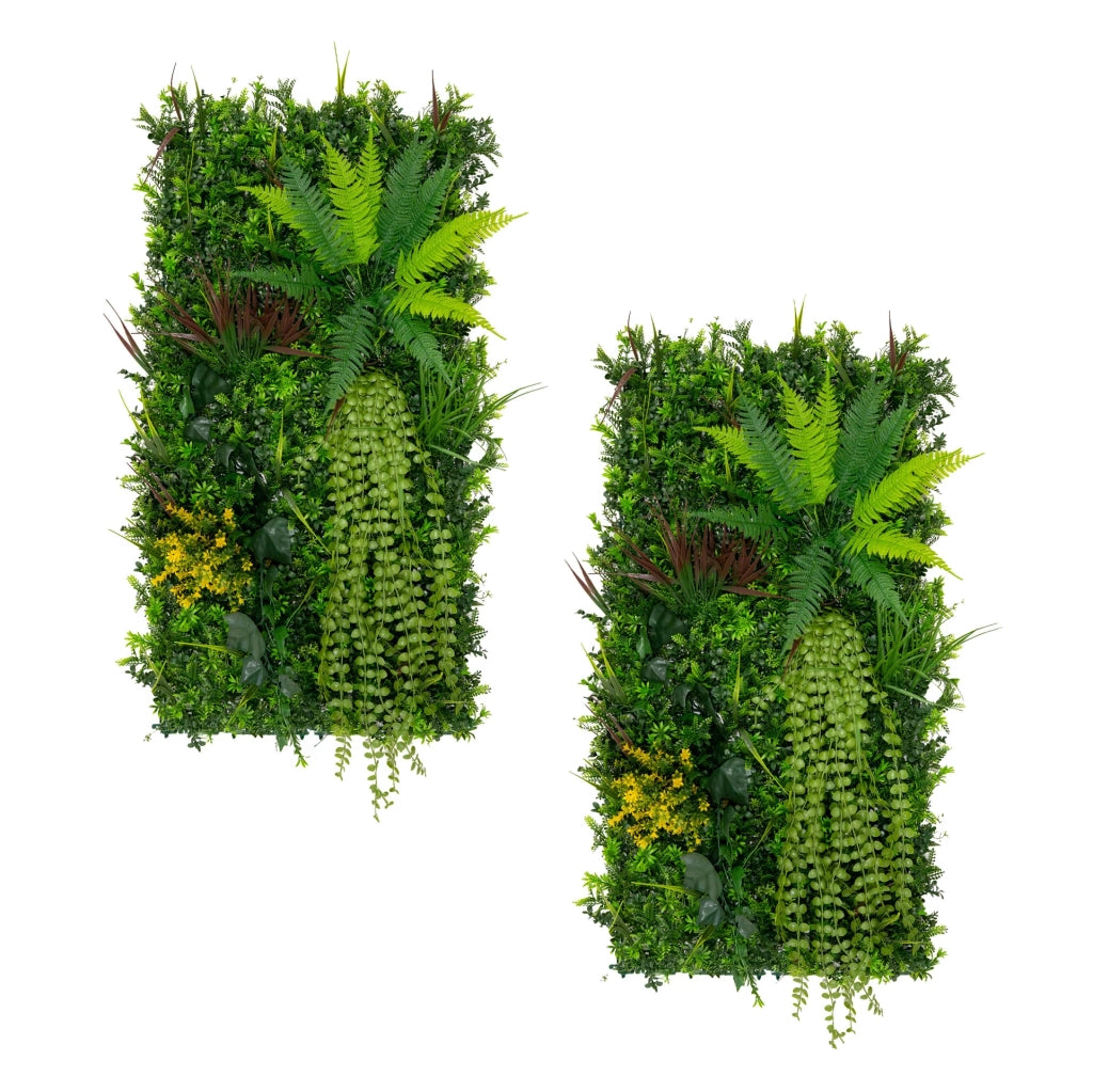 Piastrelle da Parete con Piante Artificiali 0,5m x 1m (2pz) Pannello Erba Alina per Giardino e Arredo Casa