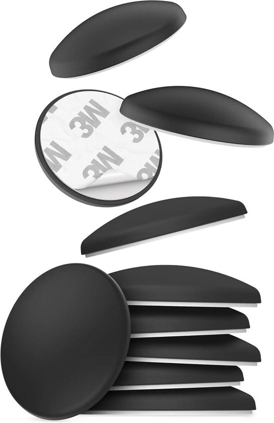 Stoppiature per porte 10 pezzi 40 x 8 mm Nero Adesivi autoadesivi per protezione elastica di muri e mobili Stoppiature per serrature in design discreto in gomma