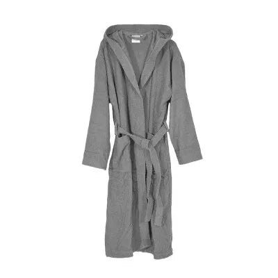 Accappatoio grigio 100% cotone taglia S con tasche cappuccio e cintura