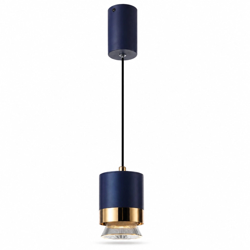 LAMPADARIO LED A SOSPENSIONE MODERNO BLU ORO 6W CCT REGOLABILE 3000K-6000K LP034