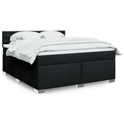 vidaXL Giroletto a Molle con Materasso Nero 180x200 cm in Tessuto