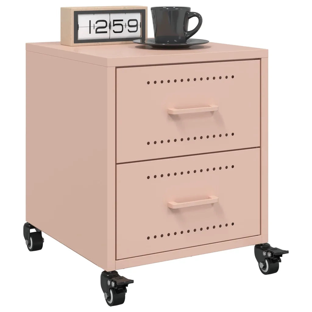 Comodino Rosa 36x39x43,5 cm in Acciaio 846628