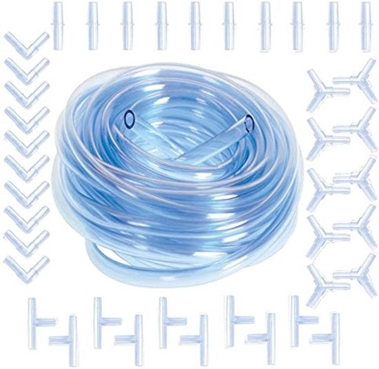 Set di connettori per acquario 40 in 1 - adattatori slang 4mm/6mm con 5m di slang di aria