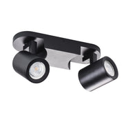 Plafoniera barra Kanlux Laurin 29123 2xGU10 nera alluminio