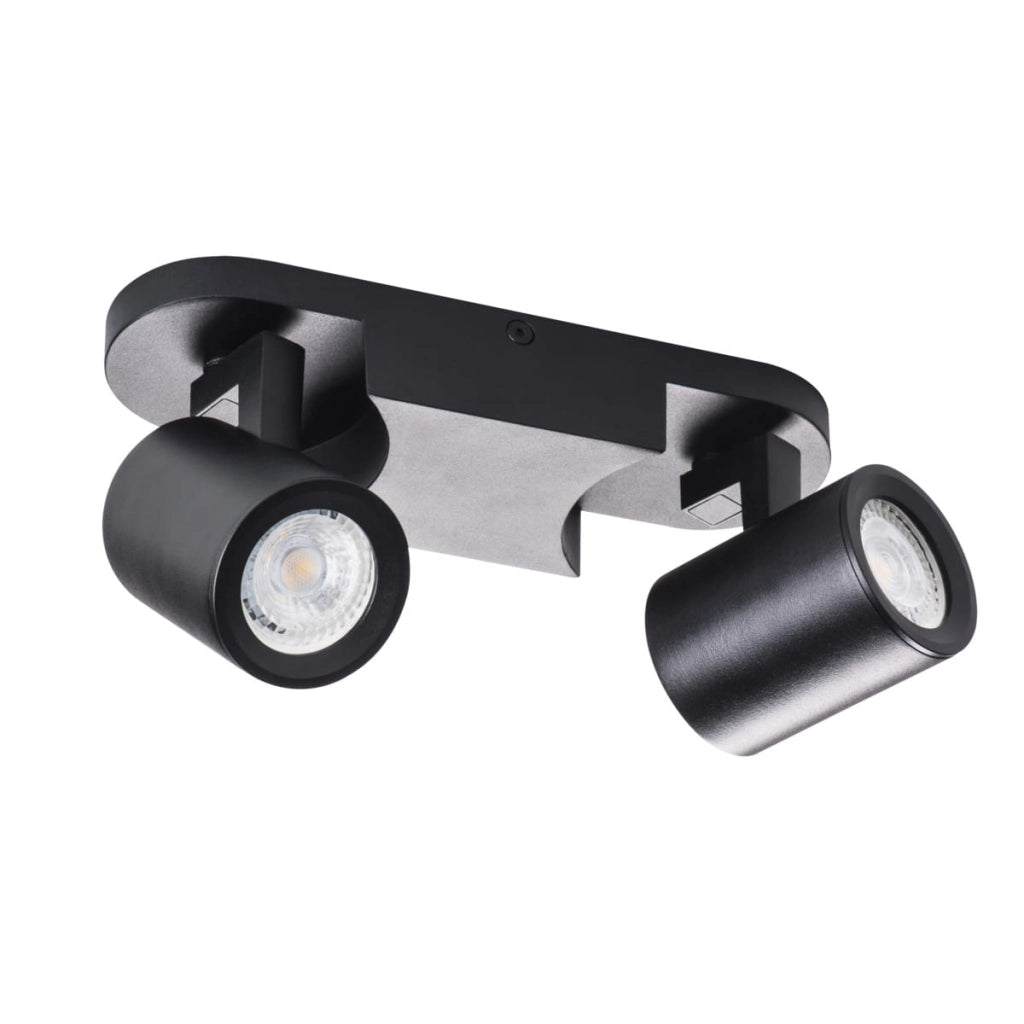 Plafoniera barra Kanlux Laurin 29123 2xGU10 nera alluminio