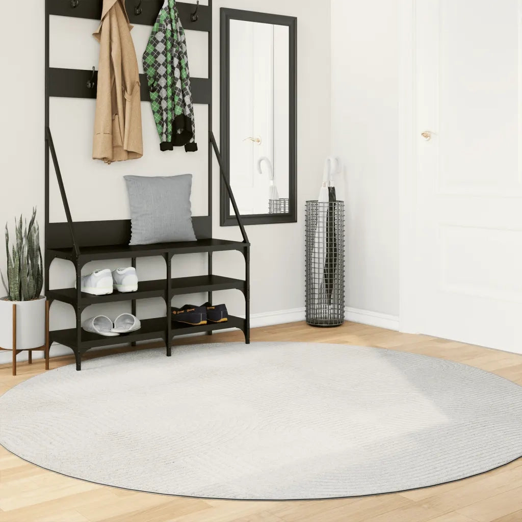 Tappeto IZA a Pelo Corto con Aspetto Scandinavo Crema Ø 200 cm 375449