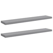 2 pz Scaffali a Parete | Ripiano a parete | Mensole a Parete Grigi 120x23,5x3,8 cm in MDF