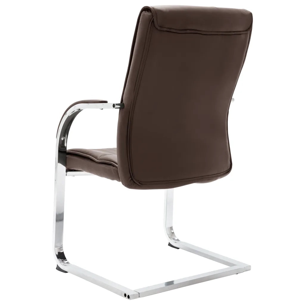 Sedia da Ufficio a Sbalzo Marrone in Similpelle cod mxl 66157