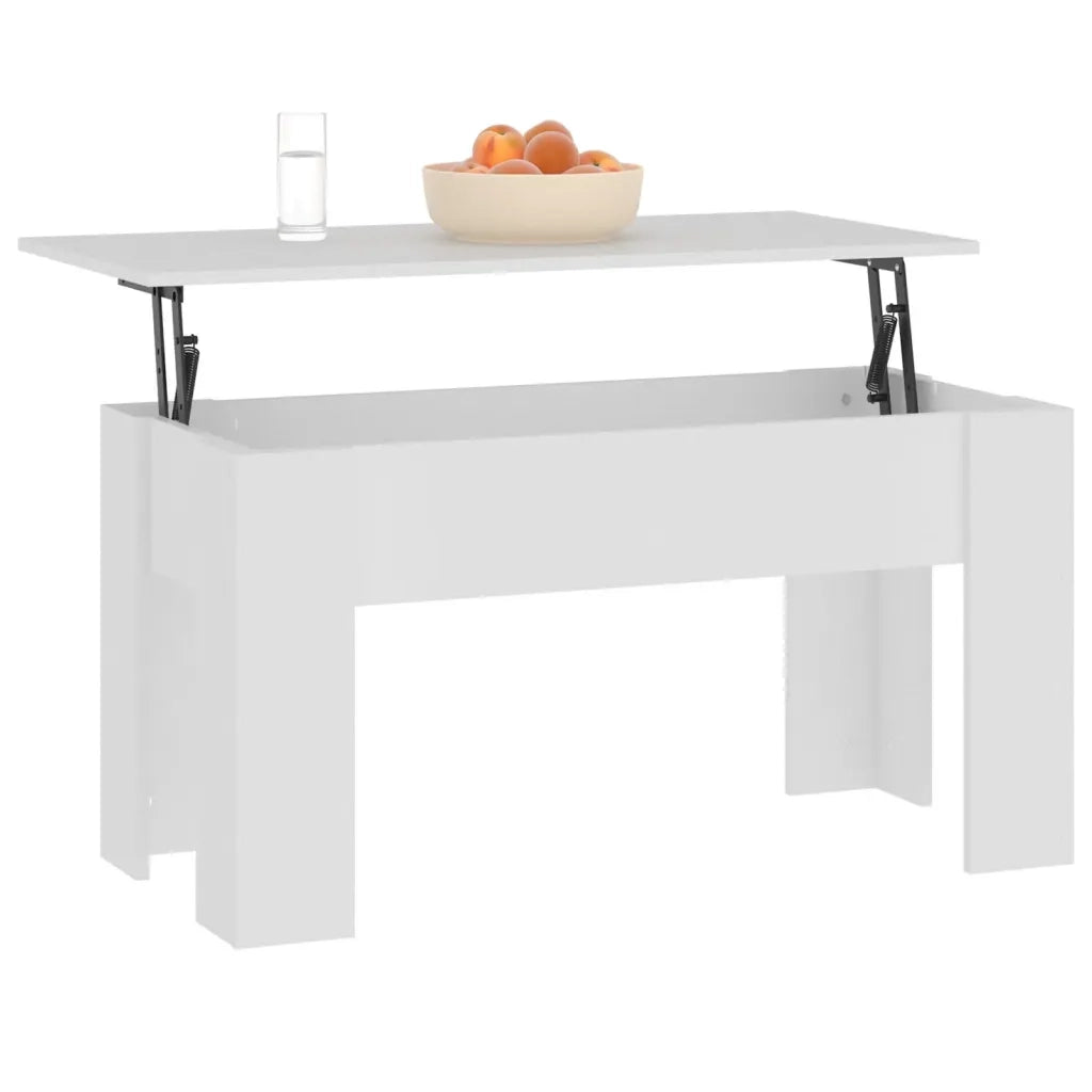Tavolino da Salotto Bianco 101x49x52 cm in Legno Multistrato 809683