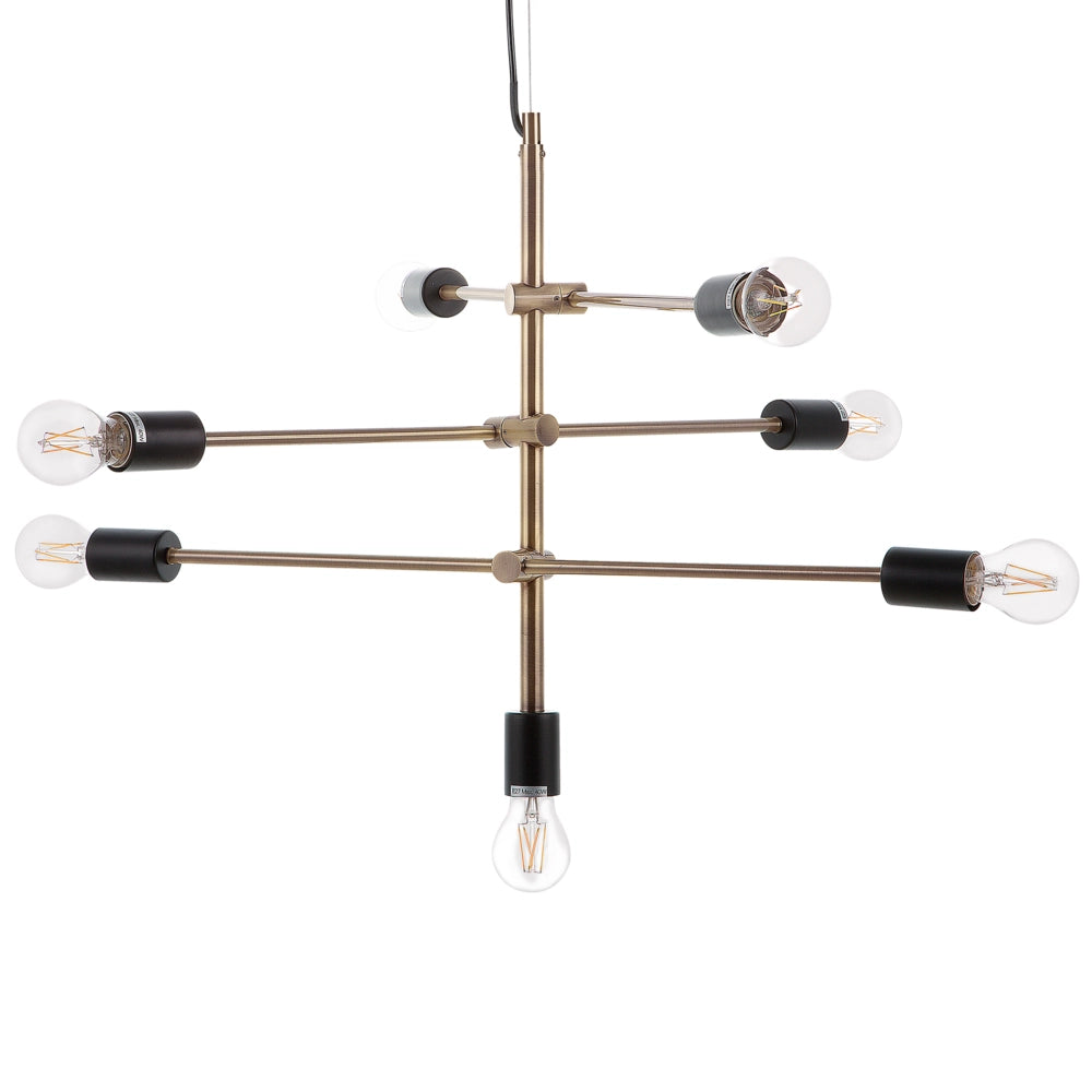 Lampada a sospensione a 7 luci Lampada da soffitto industriale da soggiorno in metallo ottone