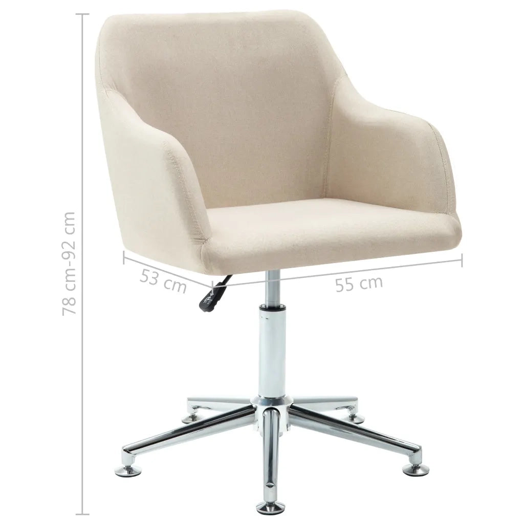 Sedie da Pranzo Girevoli 2 pz Crema in Tessuto  cod mxl 68135
