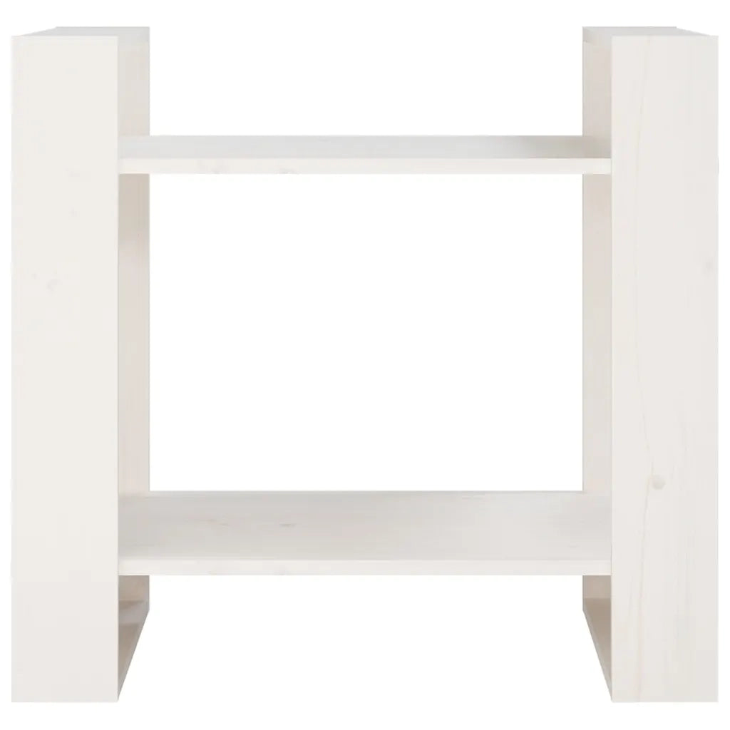 Libreria Divisorio-Scaffale per Libri-Mobile di Stoccaggio Bianco 60x35x57 cm in Legno Massello di Pino