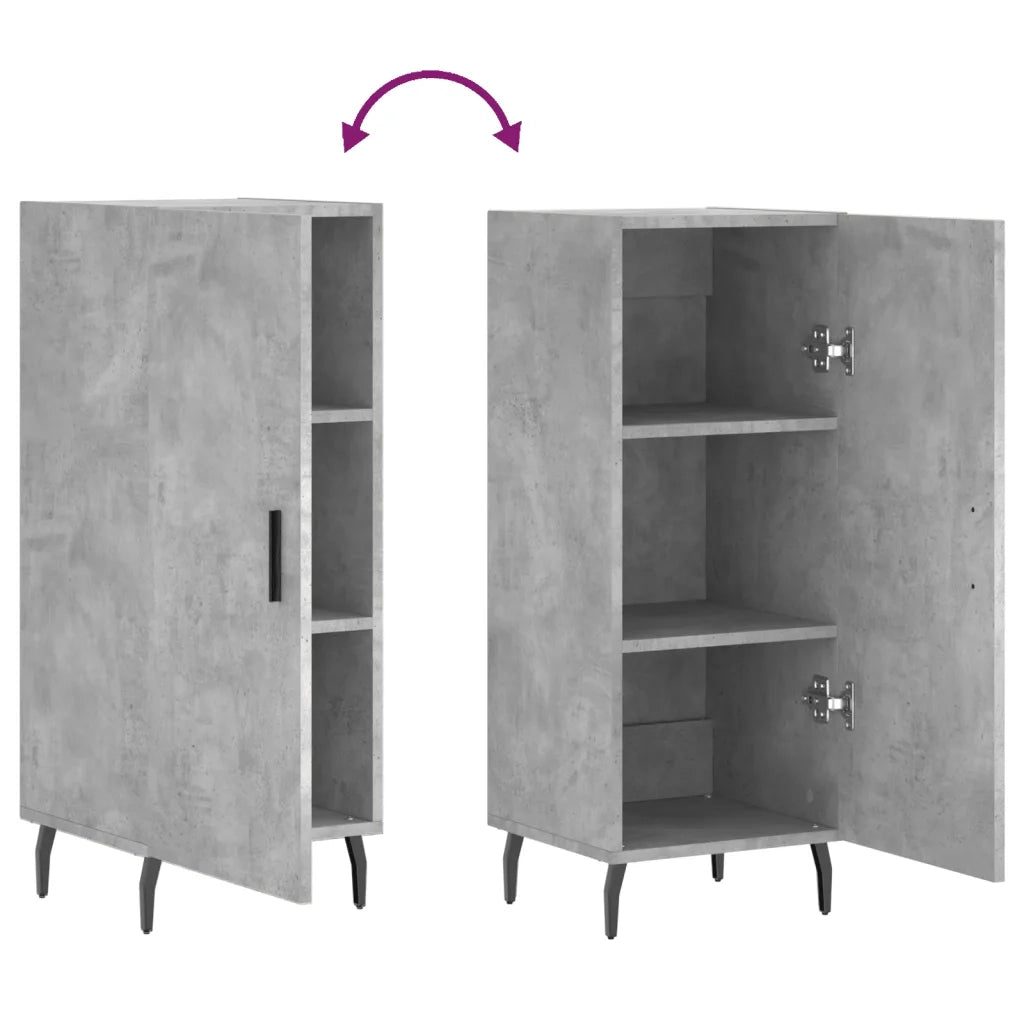 Credenza-Buffet-Armadio da cucina Grigio Cemento 34,5x34x90 cm in Legno Multistrato 888010