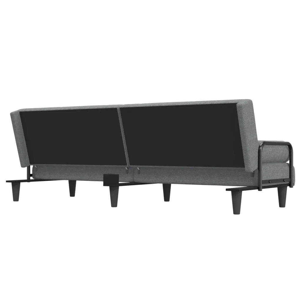 Divano Letto con Braccioli Grigio Chiaro in Tessuto 351931