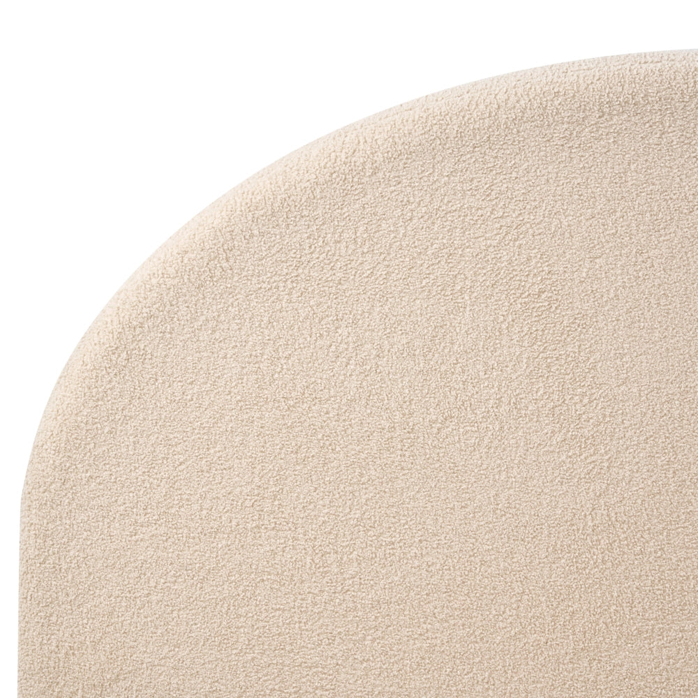 Letto matrimoniale ad acqua in tessuto bouclè beige 180 x 200 cm retrò minimalista