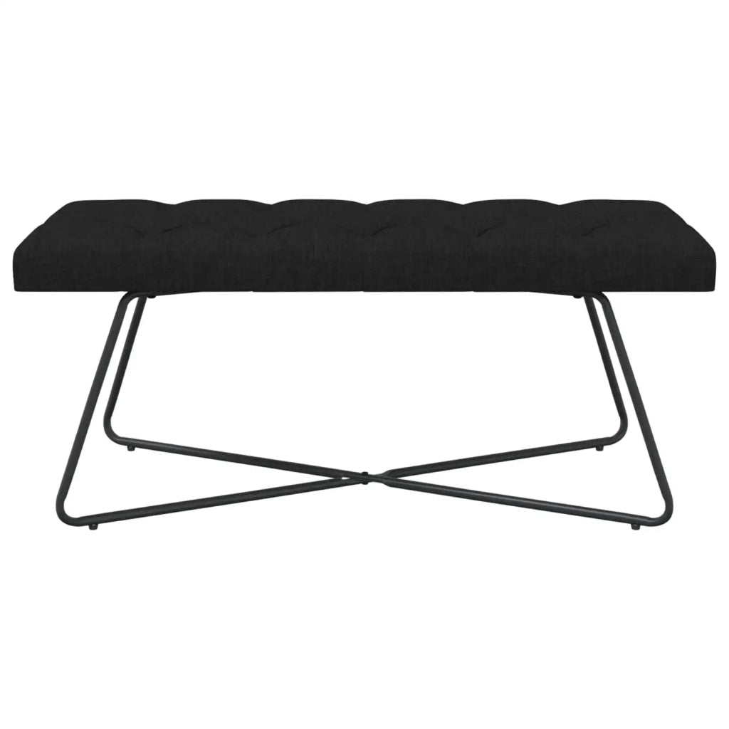 Panchina con bottoni imbottiti Nero 110 x 40 x 46 cm Tessuto 42038373