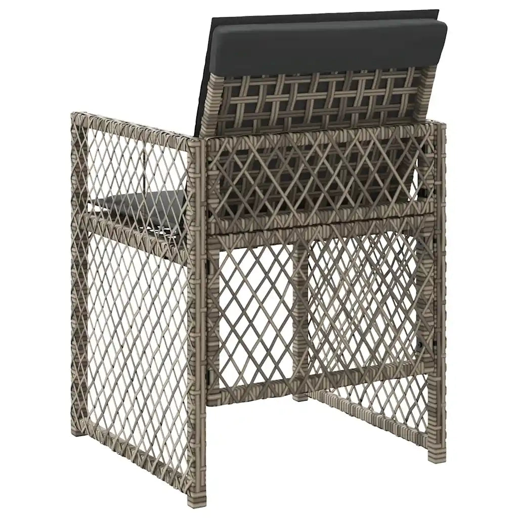 Sedie da Giardino con Cuscini 4pz Grigio in Polyrattan