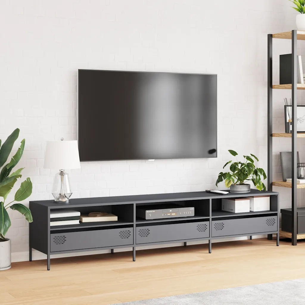 Mobile TV Antracite 202x39x43,5 cm Acciaio Laminato a Freddo 851348