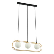 Lampadario Italux Grosetta oro moderno vetro 3 luci G9