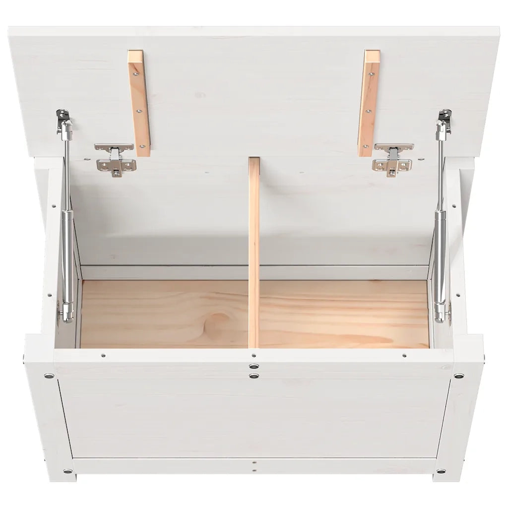 Contenitore Portaoggetti Bianco 60x32x45,5cm Massello di Pino cod mxl 62568