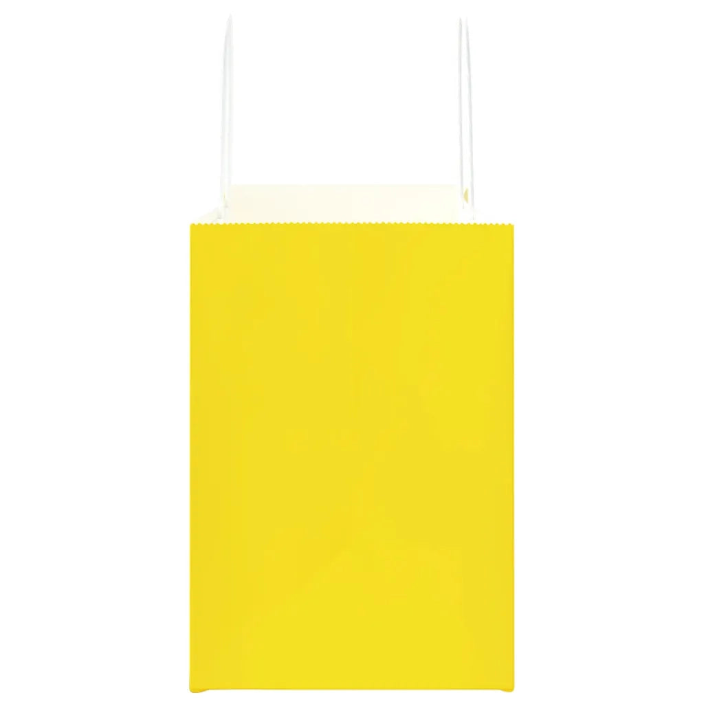 Sacchetti di Carta 250 pz con Manici Gialli 32x17x25 cm 4101789