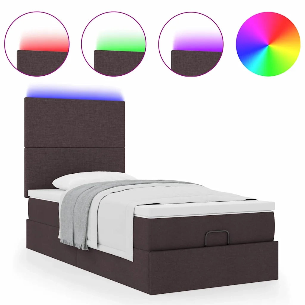 Struttura Letto Pouf con Materasso 80x200 cm in Tessuto 3313881