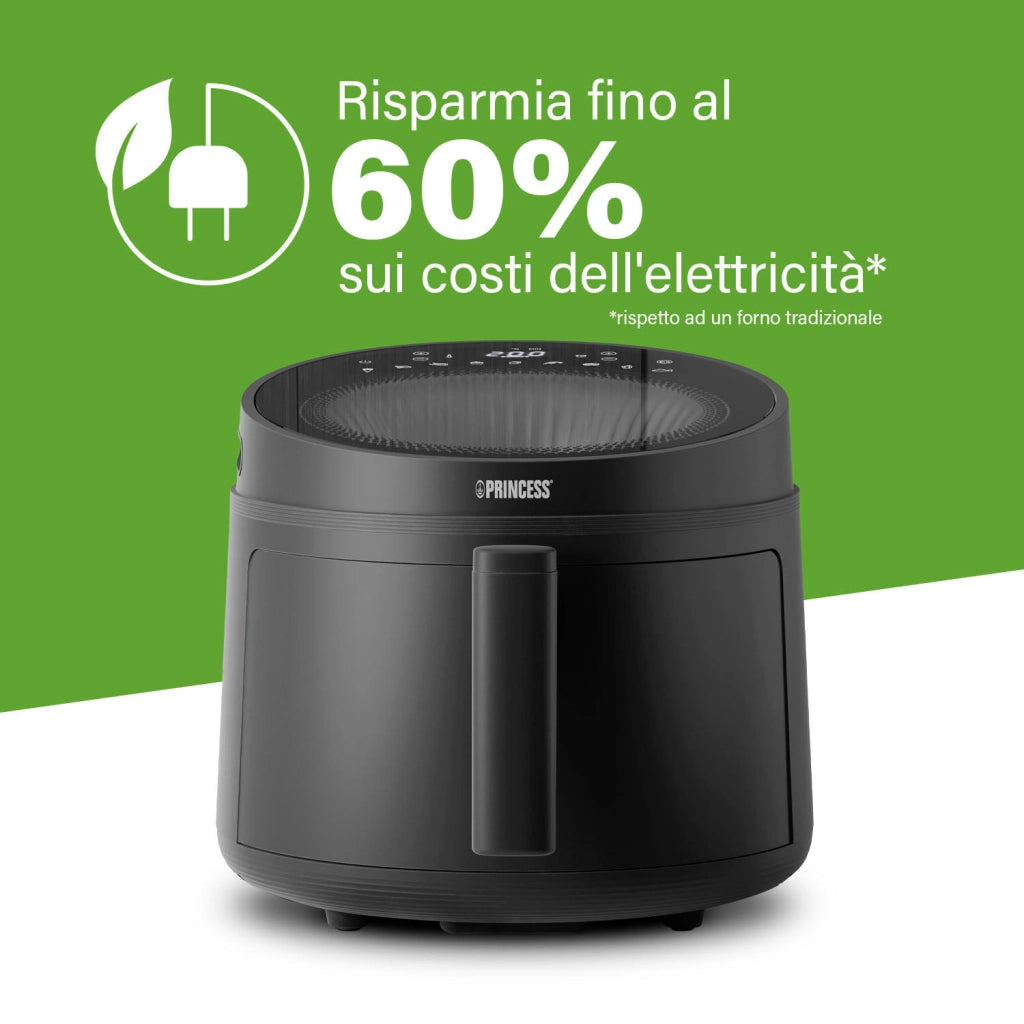 Princess 182270 Singolo 5 L Indipendente 1500 W Friggitrice ad aria calda Nero