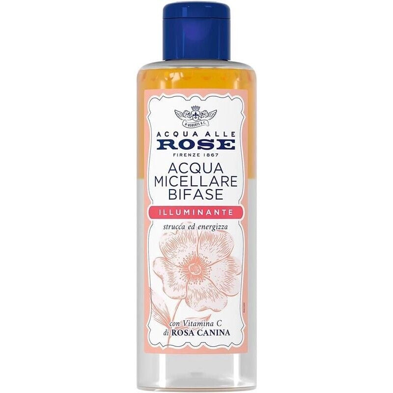 ACQUA MICELLARE BIFASE ALLE ROSE 200 ML ALLA ROSA CANINA + AZIONE ILLUMINANTE VITAMINA C