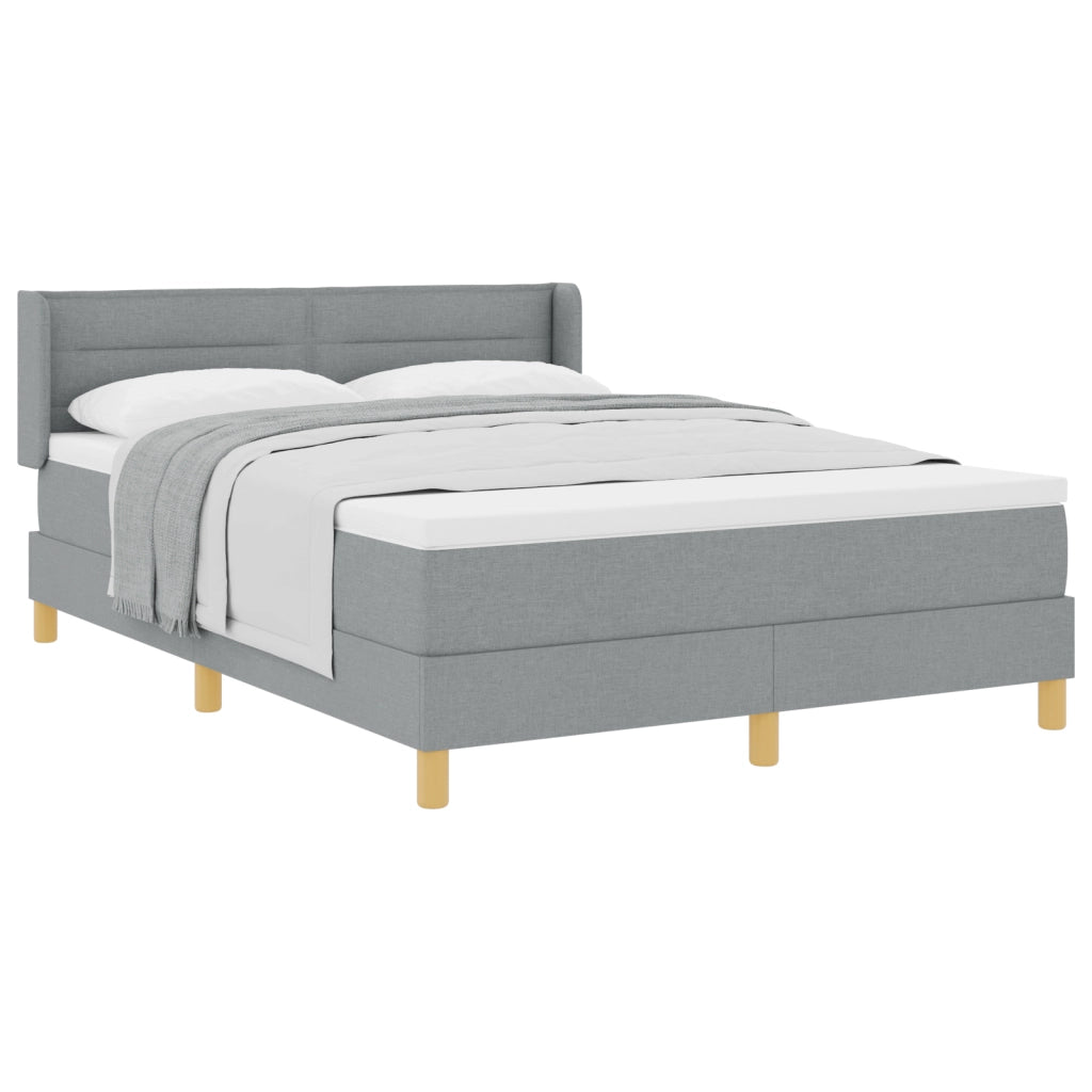 Letto a molle con materasso grigio chiaro 140x200 cm tessuto
