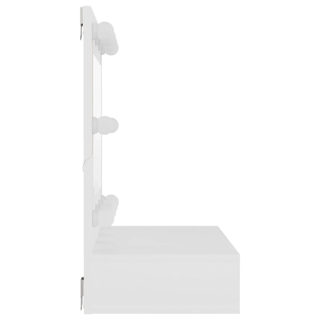 Armadio a specchio con illuminazione LED bianca 60 x 31,5 x 62 cm bianco 02_0006654