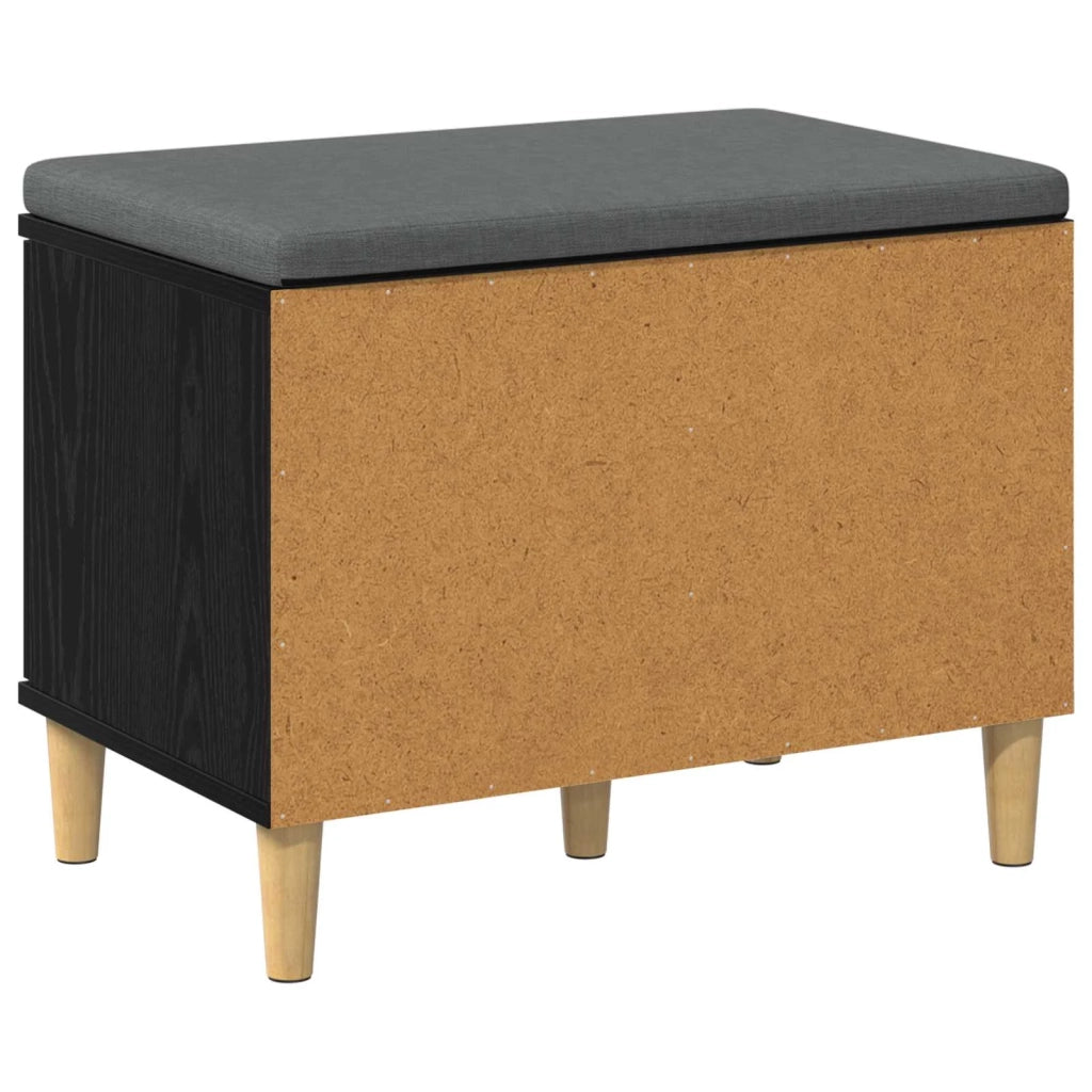 Panca per ingresso con cuscino-Sgabello-Panca da Corridoio Rovere Nero 60 x 38 x 46 cm 721627