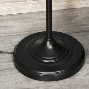 Lampada da Terra con Paralumi E27 in Metallo Nero