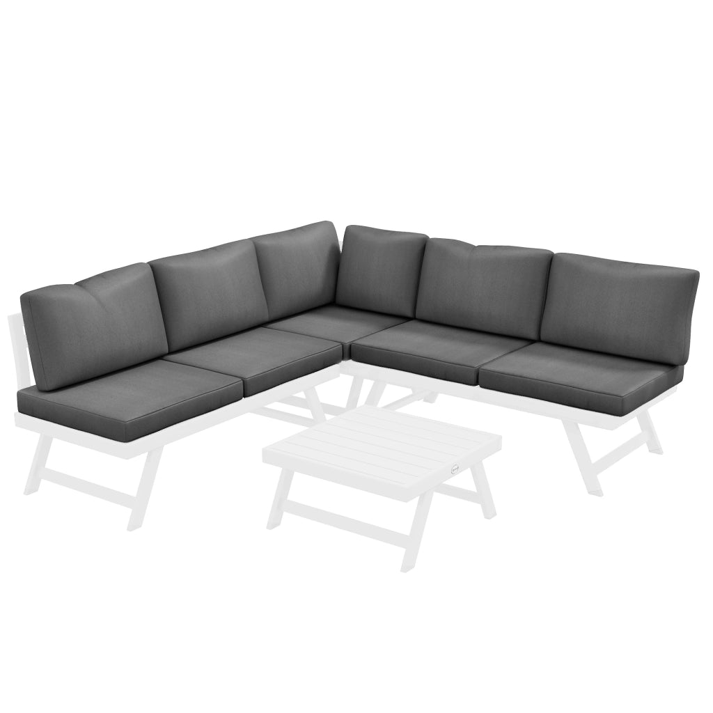 Set Lounge Giardino 4 Pezzi ¨C zephmum ¨C Grigio Bianco 115x61x65 cm