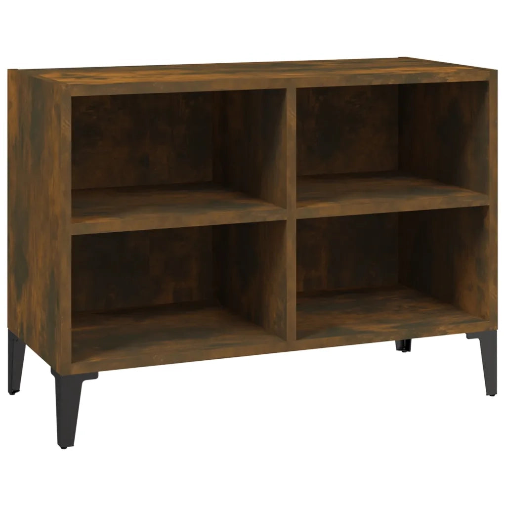 Mobile TV con Gambe in Metallo Rovere Fumo 69,5x30x50 cm