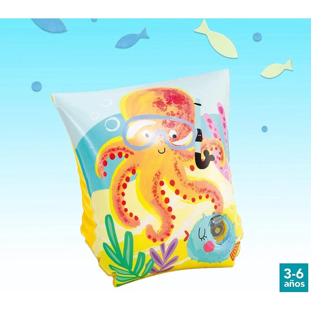 Trade Shop - Braccioli Fun Fish 23 X 15 Cm Multicolore Bambini 3 - 6 Anni Piscina Mare 58652 -