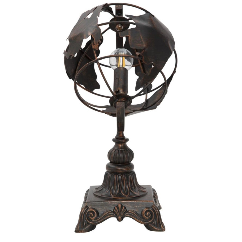 Lampada da tavolo World Industry in ferro brunito a forma di globo