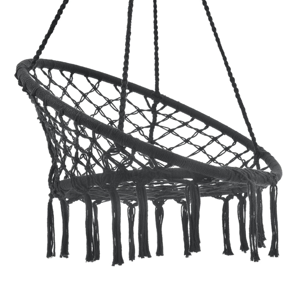Seduta amaca rotonda sedia sospesa diametro seduta 60 cm nero 03_0006062
