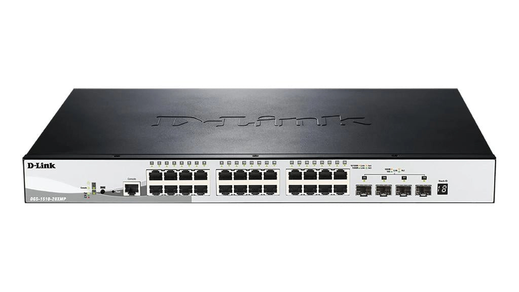 D-link dgs-1510-28xmp gestito l2/l3 gigabit ethernet (10/100/1000) supporto power over ethernet (poe) nero, grigio