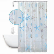 Trade Shop - Tenda Doccia Antimuffa Impermeabile 180 X 200cm Anelli Bagno Stelle Marine 59805 -