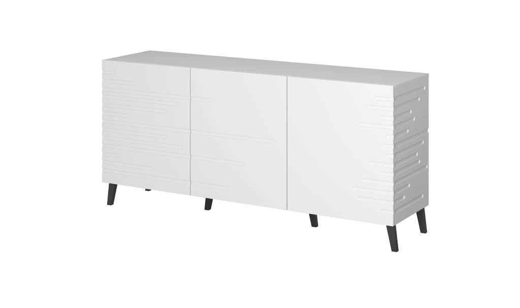 Mobile madia soggiorno NOVA cm 155x40x72h con finitura bianca opaca