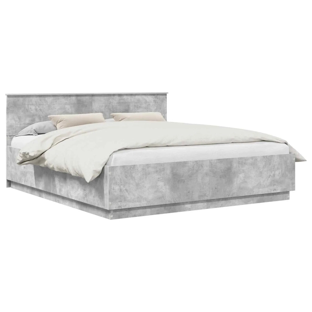 Struttura del letto con strisce LED Grigio cemento 200 x 200 cm 3408043