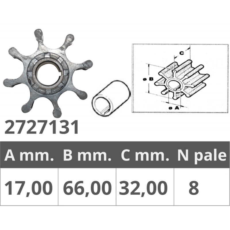 GIRANTE POMPE RENAULT 48300006/7 RENAULT IMPELLER PUMP 48300002-48300006-48300007