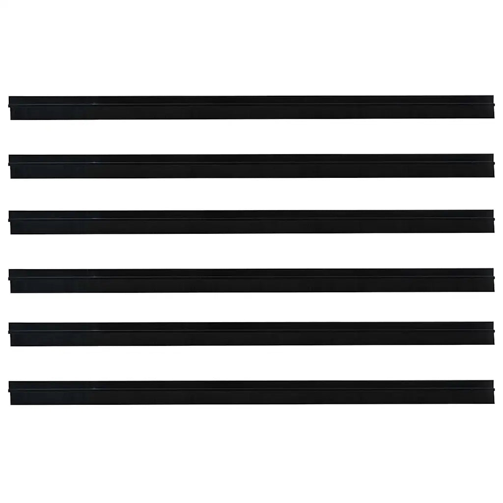Spazzole per porte autoadesive 6 pcs Nero 100 cm