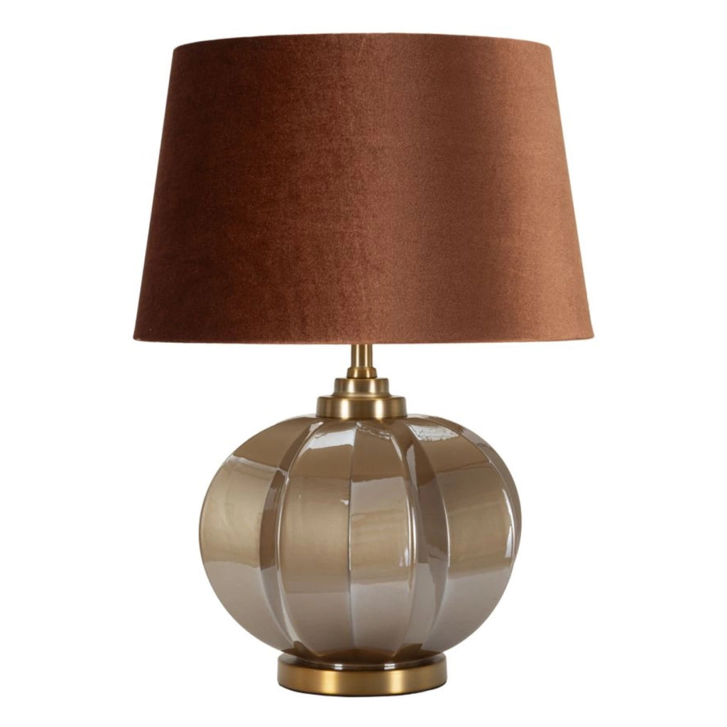 Lampada da Tavolo VKH733, Marrone, Vetro, 57x40,5x40,5 cm
