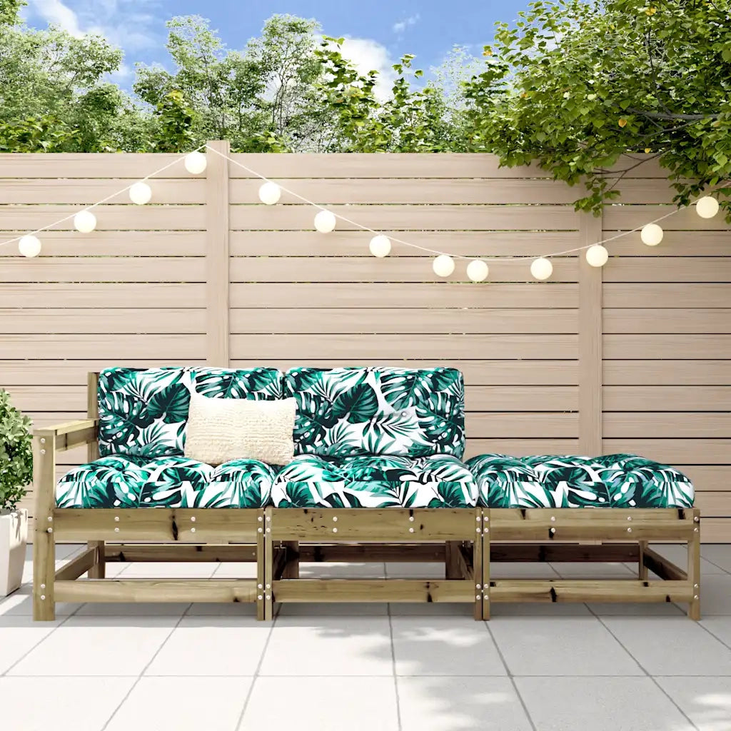 Set Divani da Giardino 3pz con Cuscini Legno Impregnato di Pinocod mxl 131076