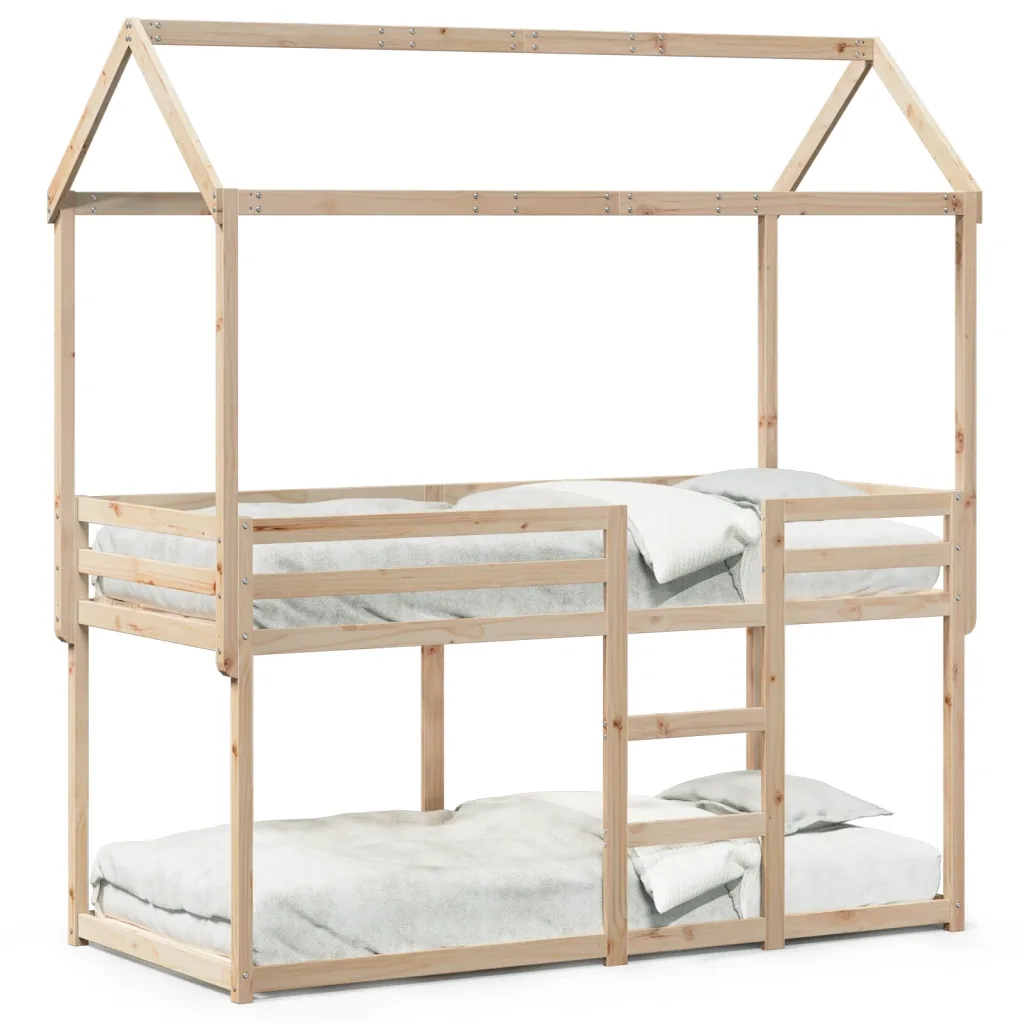 Letto a Castello senza Materasso 90x200cm Massello Pino