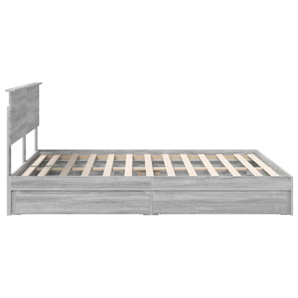 Letto con Contenitore con testiera Grigio Sonoma 160 x 200 cm 3410782